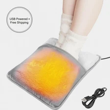 Winter Electric Foot Heating Pad USB Charging Soft Plush Washable Warmer Mat
