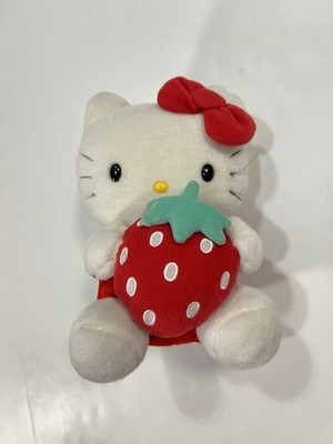 Vintage Sanrio Smiles Japan Hello Kitty Holding Strawberry Plush 10  RARE