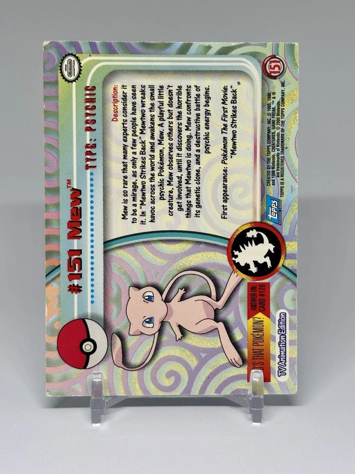 2000 Topps Pokemon TV Animation Edition Series 3 Holo Foil #151 Mew - MP - Image 2 of 4
