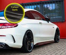 Seitenschweller mit Wing hinten aus ABS für MB W205 C43 AMG carbon optik