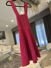 NEW Zara Stretch Knit Square Neck Sleeveless Mini Bodycon Dress Hot Pink size M