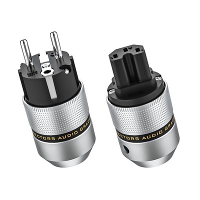 HiFi Schukostecker 16A 250V rhodiniert Kaltgerätestecker 1 Stück hochwertig