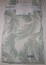 NWT Tommy Bahama Home OCEAN CANYON GREEN/IVORY PALMS Muslin/Plush Throw Blanket