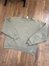 Vintage 90s Olive Green Faded Russell Athletics Crewneck Size M Boxy