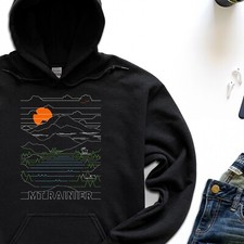 Retro Mt Rainier National Park Pullover Hoodie - Unisex Washington Hoodie