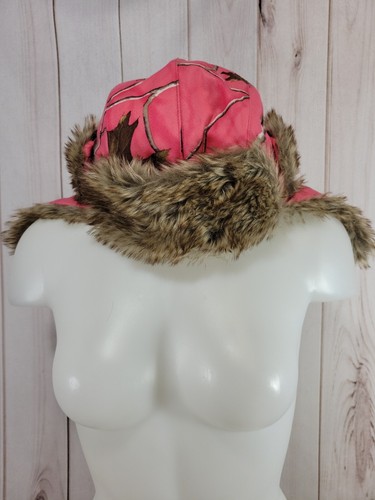 Realtree Hot Shot Womens Medium Large Furry Insulated Trapper Hat - Picture 5 of 9