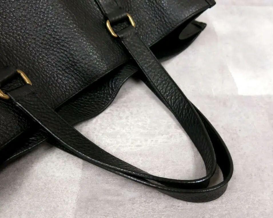 PRADA ブラック レザートートバッグ 113-15 PRADA Black Leather Tote Bag 113-15 from JAPAN | eBay