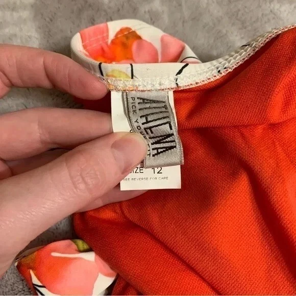 Pantalones de bikini Athena para mujer 12 blancos florales atados laterales traje de baño ropa de playa verano Foto 3 de 3