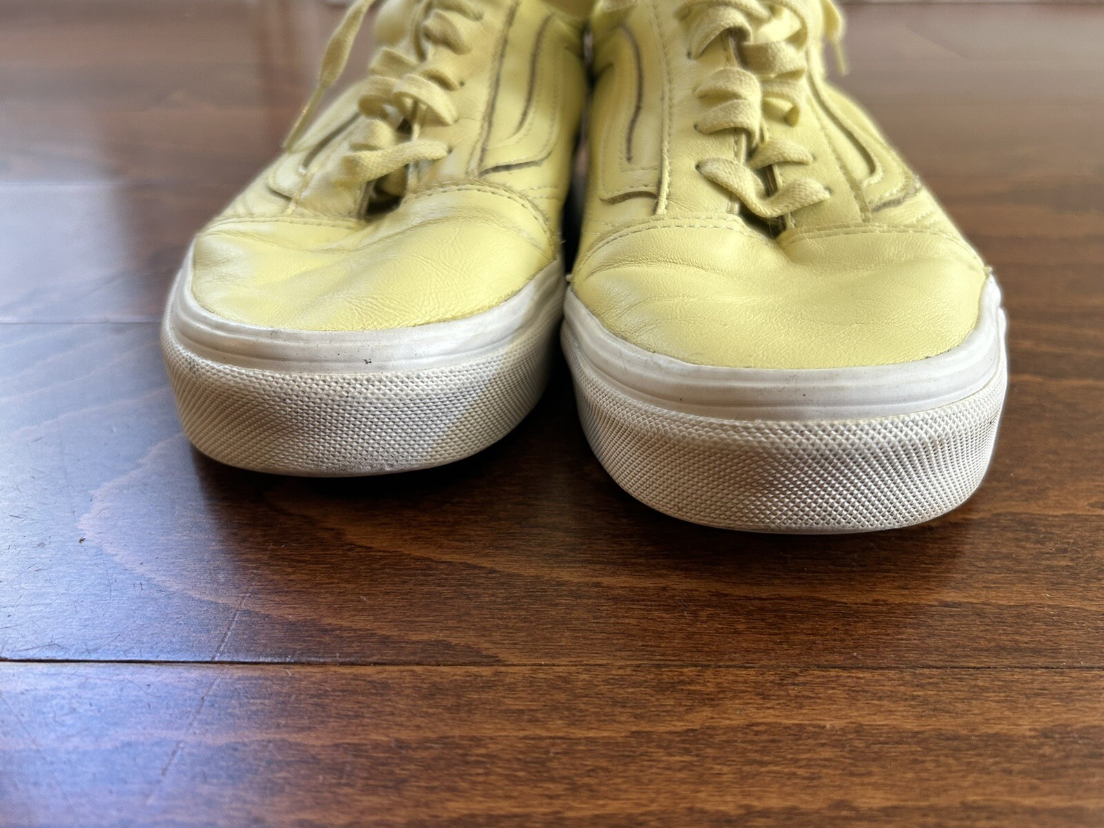 Vans Unisex Mens Womens Lace Up Pale Yellow Low Top Sneakers