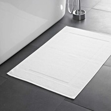 Bath Mats White | 1000 GSM | Picture Frame Design | Perfect for Hotels, Spa, B&B