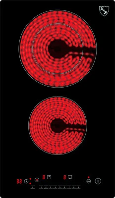 K&H Domino Glaskeramikkochfeld mit Doppelbrenner VC-3403DB