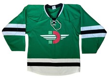 Vintage AK Ducati Ice Hockey Mesh Lace-up Jersey Green White Black Logo sz Small
