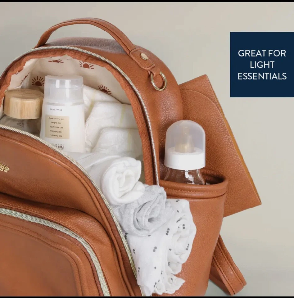 Itzy Ritzy Cognac Mini Diaper Bag Backpack NEW DESIGN / TikTok Viral! - Image 2 of 4