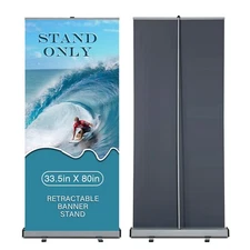 Standard Retractable Banner Stand 33.5"x80" Carrying padded Canvas Bag and Box