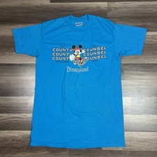 Vintage 80s Disney Shirt Blue Mickey Mouse Disneyland 1989 USA Made Sz Large