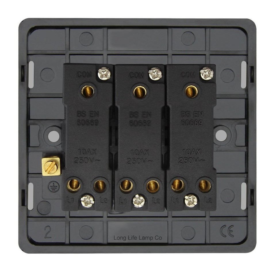 Mega Socket Screwless Slim Flatplate Light Socket & Switches BLACK ...