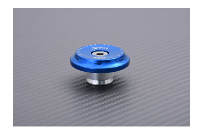 Bouchon bras oscillant TMAX 500 alu bleu protégeant l'axe moteur STM