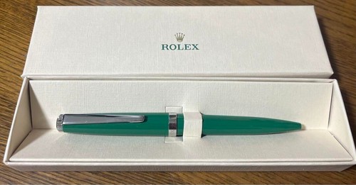Authentic Rolex Ballpoint Pen Rare Green Lacquer Finish Cap Type with Case Japan - Picture 1 of 3