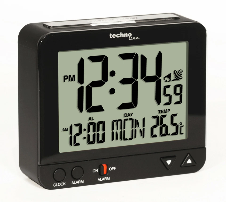 TECHNOLINE Funkwecker WT 195 mit Innentemperaturanzeige und Nachtlicht, schwarz - Bild 4 von 4