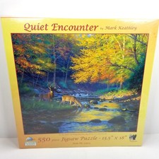 SunsOut Jigsaw Puzzle - QUIET ENCOUNTER - 550 Pcs 18" x 15.5" Deer Fall Foliage