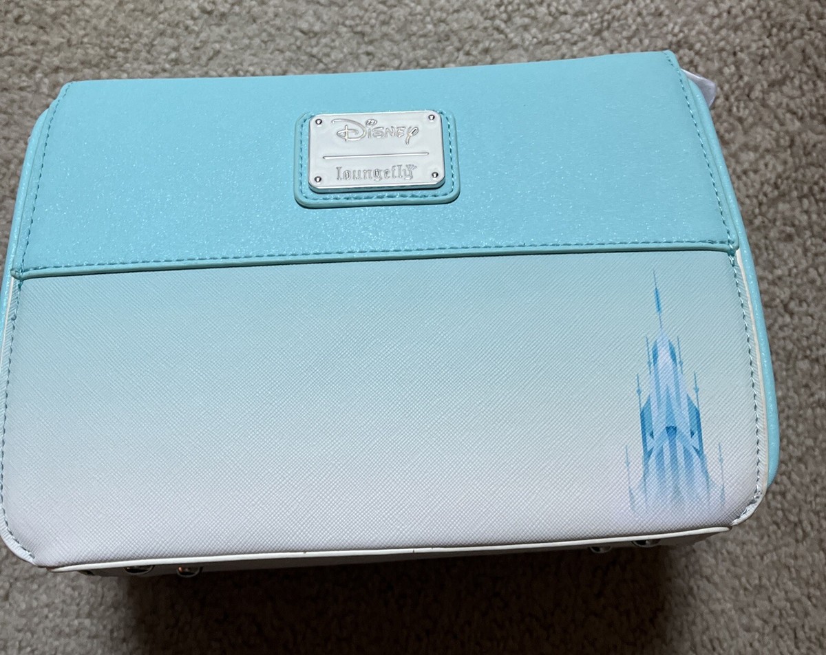 【Launge Fly】Exclusive-Elsa flake Glitter Crossbody Bag New Loungefly Disney Frozen Elsa Snowflake Glitter Crossbody