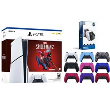 Sony PS5 Slim Disc Spider-Man 2 with Extra Controller and Dual Charge Dock