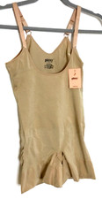 Pinsy Women Sz 1X Beige Butter Sculpt Open Bust Mid Thigh Seamless Bodysuit 68