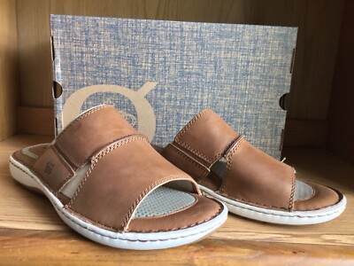 Born Flores Leather Sandal Slides Men Brown Size 12 EU 46  display picture 3