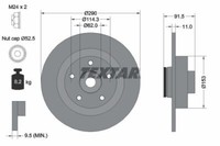 2X Textar 92317603 Bremsscheibe FüR Renault