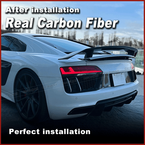 Se adapta a Audi R8 Coupe V10 2016-2019 alerón de techo de carbono alerón trasero alerón trasero - Imagen 3 de 12