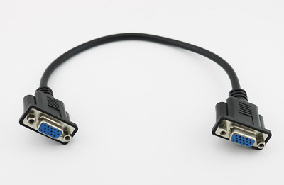 HD 15Pin VGA DB15 D-Sub Short Video Cable Cord Female to Female for Monitor 30cm