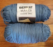 2 Skeins Yarnspirations Bernat Maker Home Dec Yarn Steel Blue 8.8oz