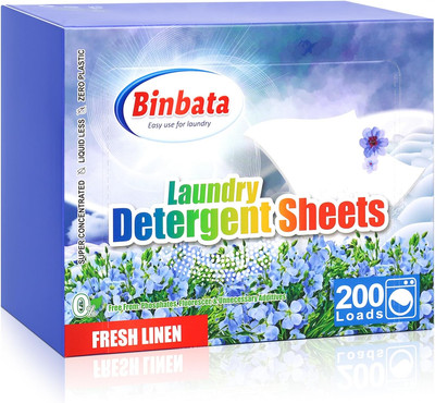 Laundry Detergent Sheets, 200 Loads Fresh Linen Scent Hypoallergenic Eco-Friendl