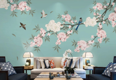 3D Flower Branch Bird 44588NA Wallpaper Wall Murals Removable Wallpaper Fay