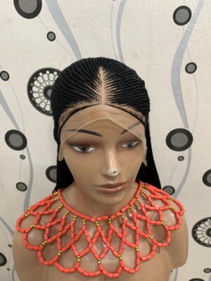 Braided wig. Cornrow box braids/Lace Frontal Wig. Length Is 26inches.