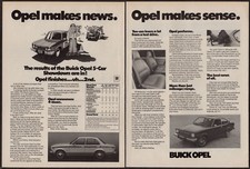 1977 BUICK OPEL Vintage Original 2 page Print AD | 4-door & Coupe car photo USA