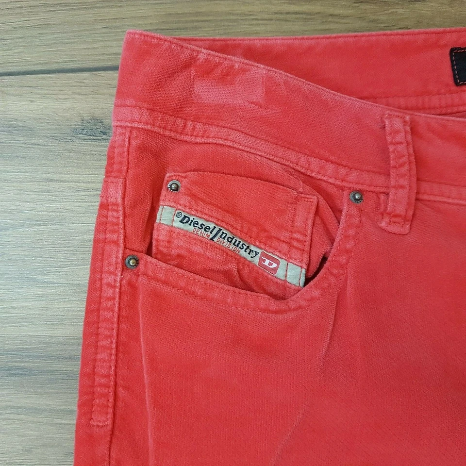 DIESEL P-Malphas-G Womens Jeans UK 10 Red Needlecord Skinny Stretch W29 L31 - Image 4 of 4