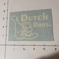 Vtg DUTCH Bros STICKER Decal WHITE Hang LOOSE Hand DB Rare HTF Coffee Car