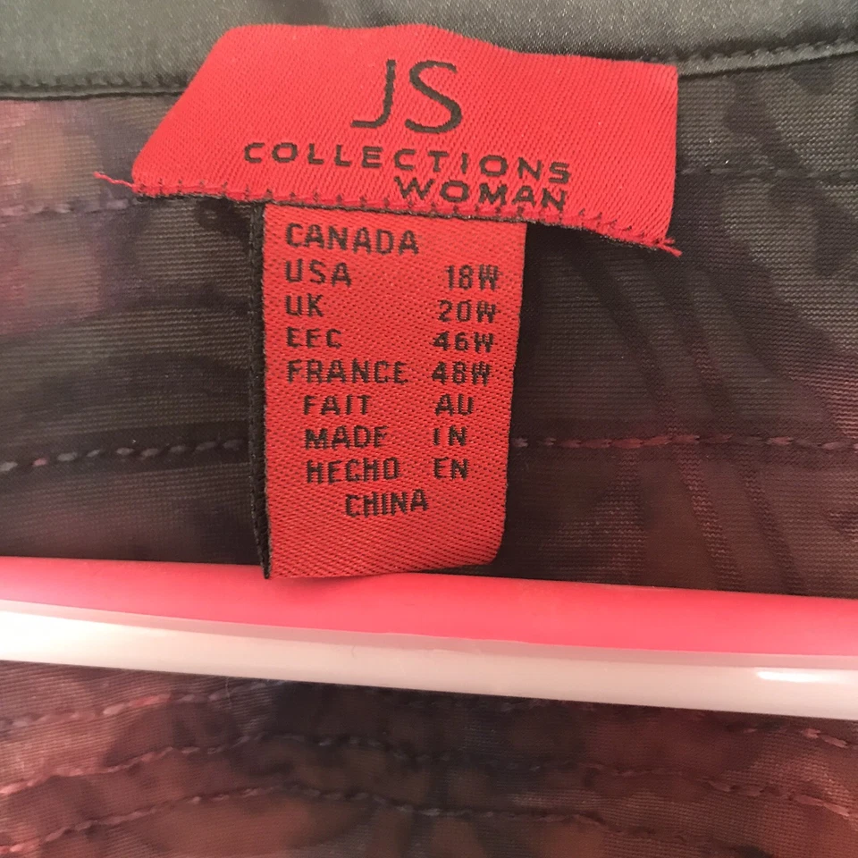 JS Collections Woman Sz18W Velvet Burnout Jacket and Tank Set Satin Trim Cuffs - Image 3 of 4