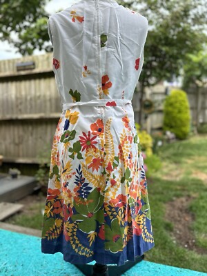 ORIGINAL RAY ANTHONY 70'S RETRO DRESS FLOWER DESIGN UK SIZE 10/12