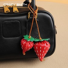 Cute Strawberry Charms Key Chain Pendant Keyring Holder Ladies Handbag Ornament