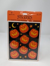 Hallmark Vintage Halloween Stickers 4 Sheets Jack-O-Lantern Sealed New Old Stock