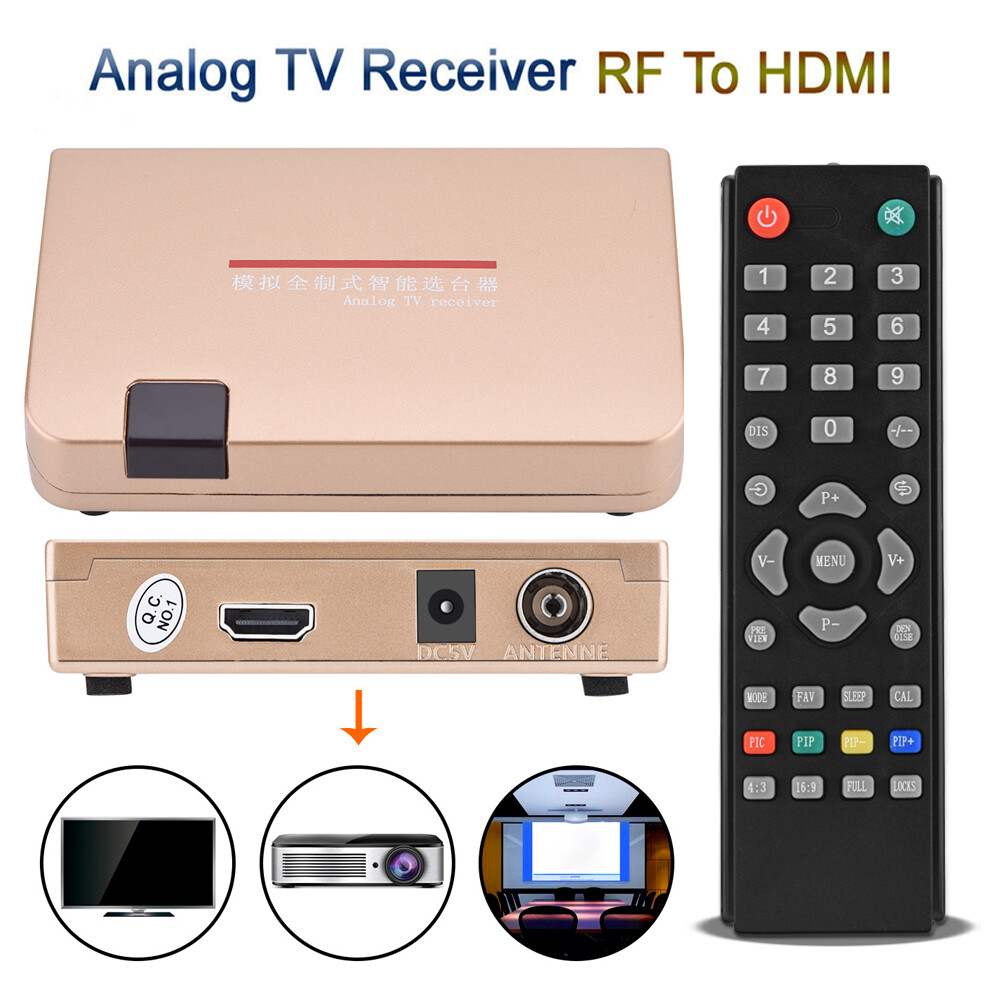 RF to Analog TV Receiver Adapter with Remote and Power Supply