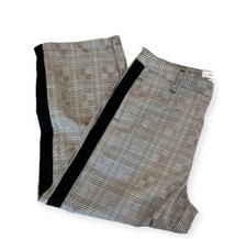 Urban Outfitters Women's Size 32 Plaid Gray Black Velvet Side Stripe Pants