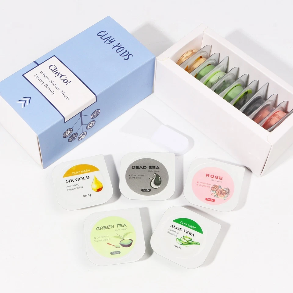 ClayCo! Kit Variedad Mascarilla Arcilla 10 Piezas | Cuidado Facial y de la Piel Hombre y Mujer Foto 4 de 4