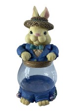 Easter Bunny Glass Jar Figurine Approx 8  Tal...