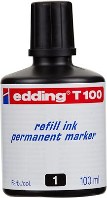 edding T 100 Nachfülltinte Permanentmarker - schwarz - 100ml - mit Tropfendosier