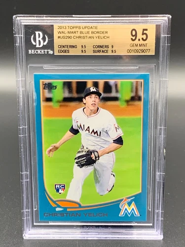 2013 Topps Update Wal-Mart Blue Border #US290 Christian Yelich BGS 9.5 Rookie