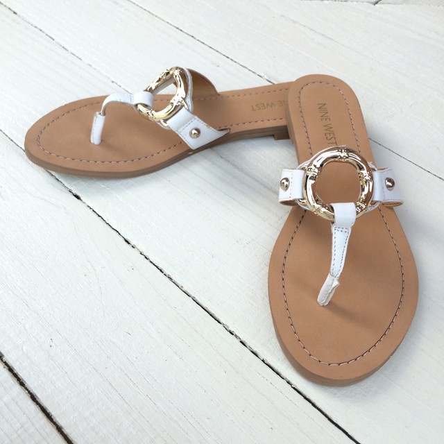 white flip flop sandals for women