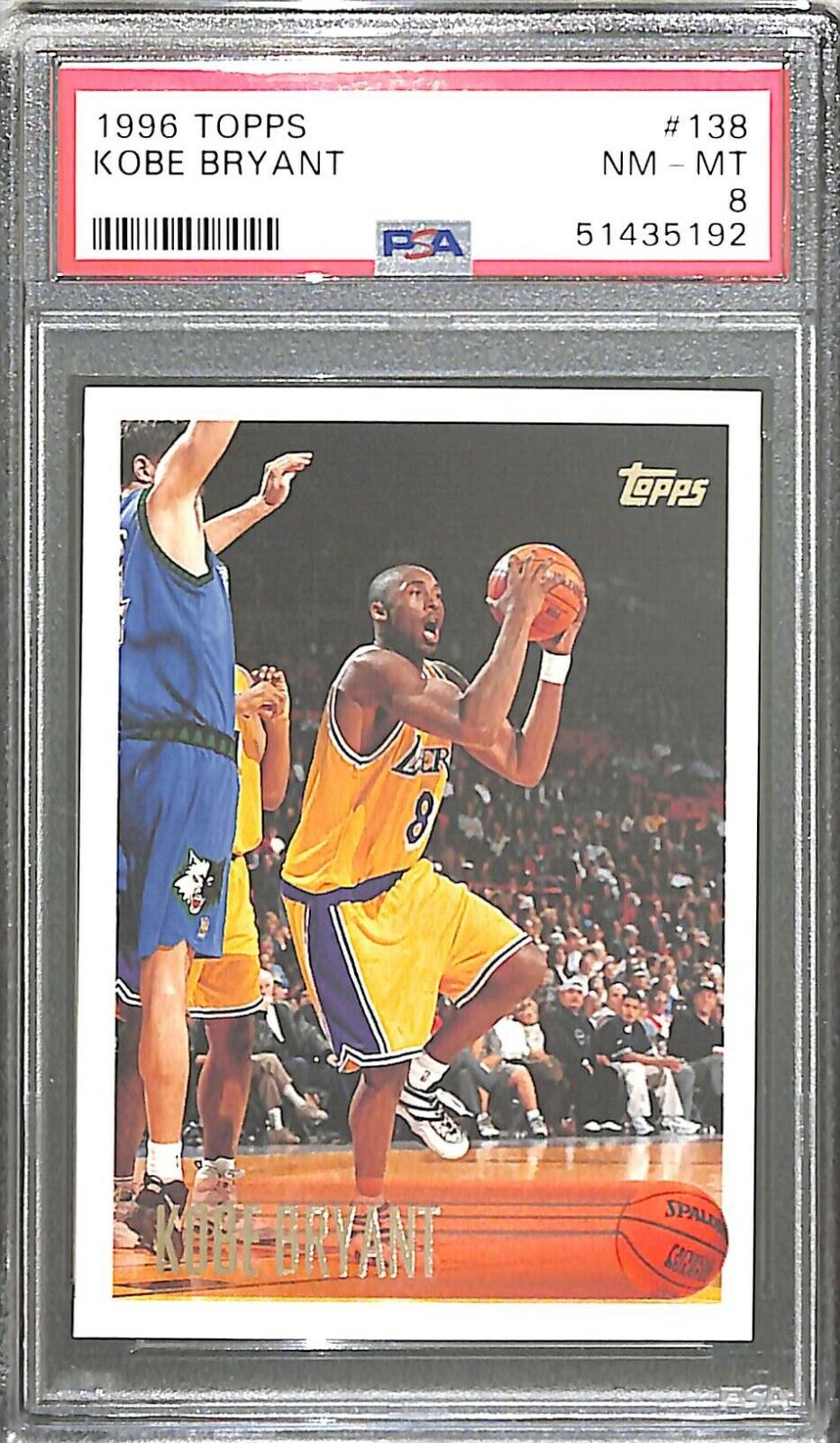 1996-97 Topps Basketball Rookie #138 Kobe Bryant PSA 8